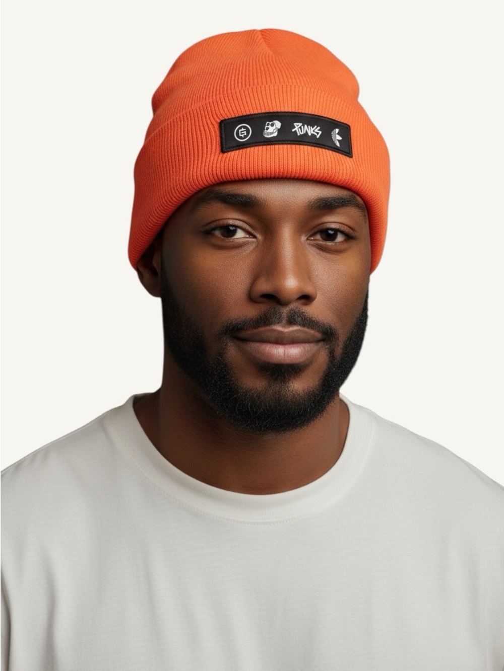 Adidas Into the Metaverse BAYC Punks Orange Beanie Tall NWT NFT Collab One Size
